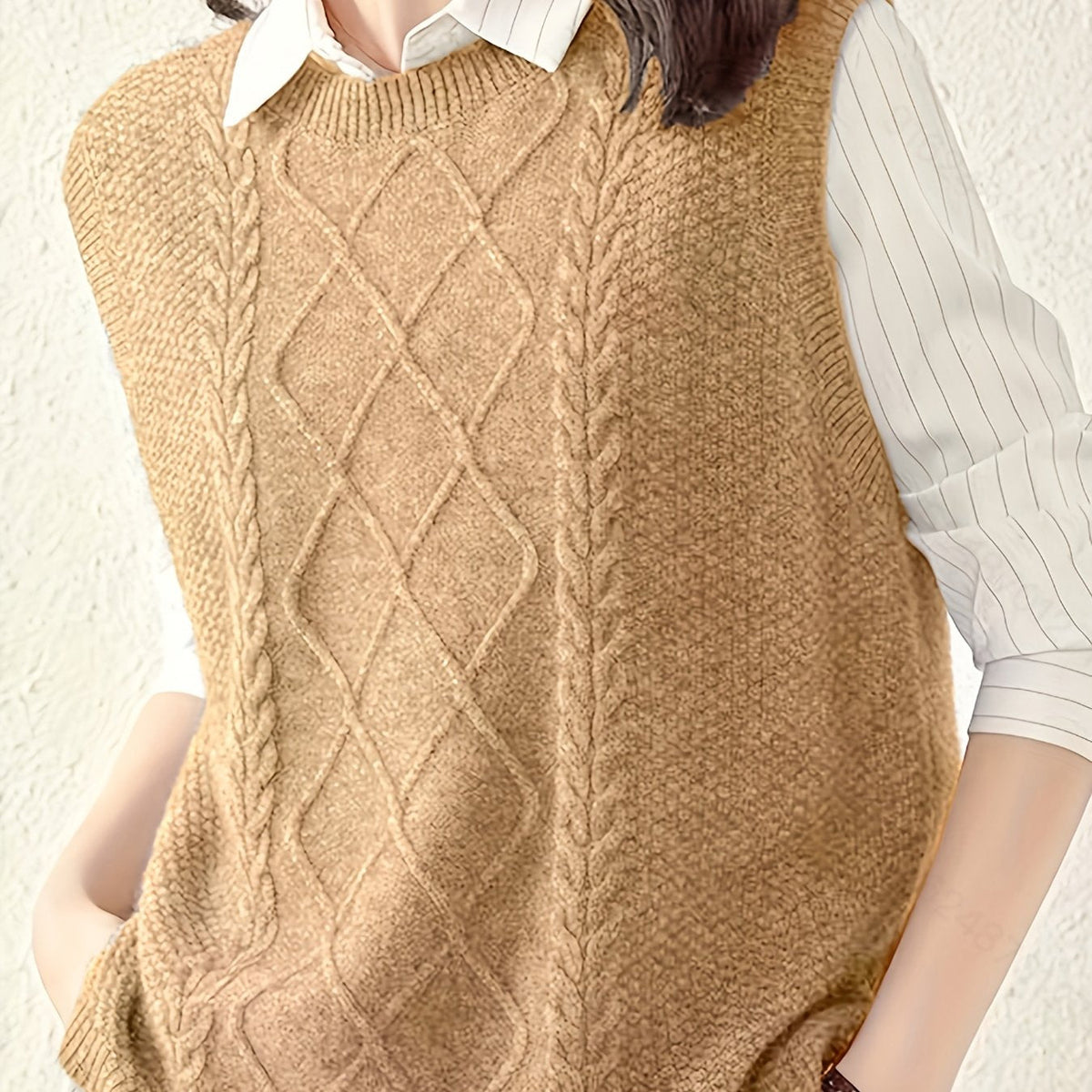 Cable-Knit Sweater Vest | Cozy Knitwear | Casual Layering Essential