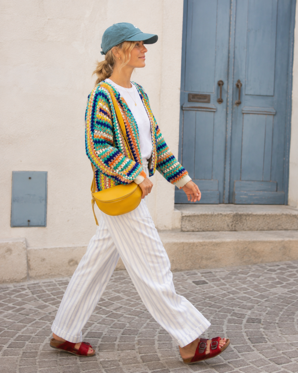 Everyday Vibe – Rainbow Striped Open-Front Cardigan
