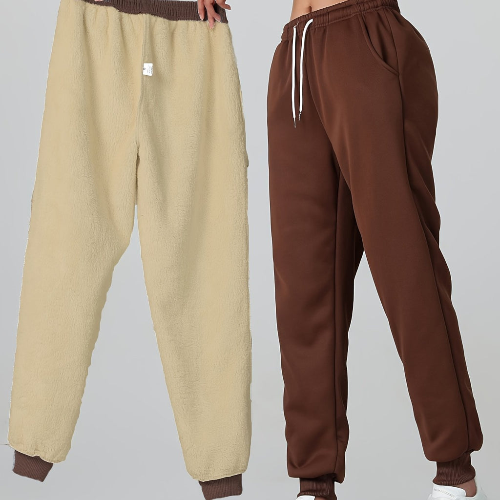 Cozy Cuffed Joggers for Women | Soft Fleece Material | Casual Loungewear