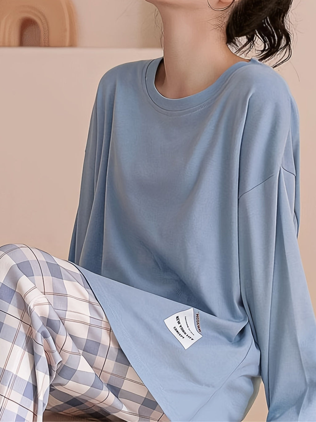 Relaxed Plaid Two-Piece Set | Soft Fabric | Casual Loungewear Outfit