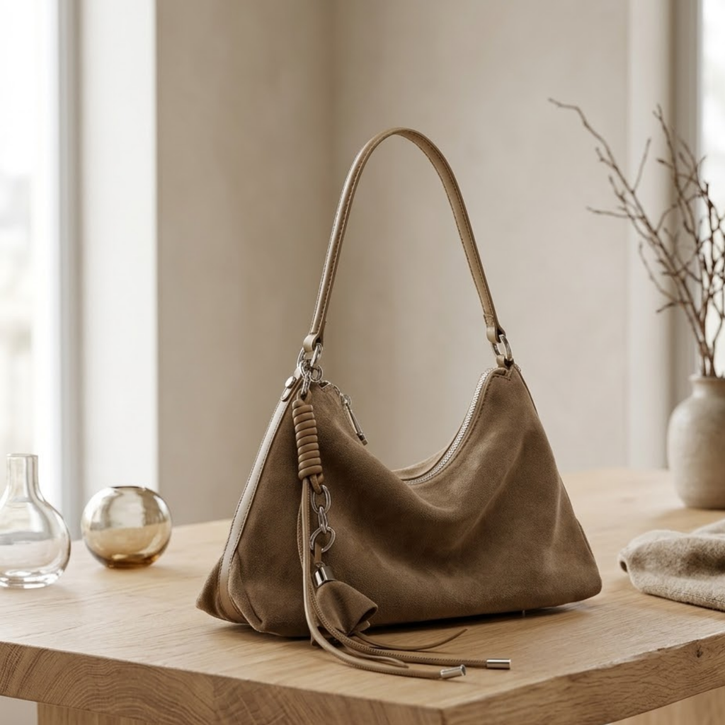 Brown Genuine Leather Hobo Bag UK – Braided Detail Tassel Accent, Smart Casual Everyday Use