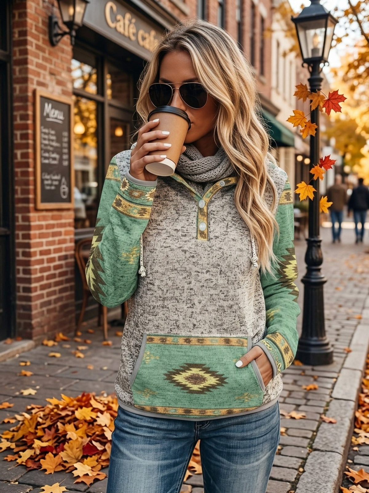 Western Hooded Sweatshirt | Cozy Cotton Blend | Casual Outdoor Wear