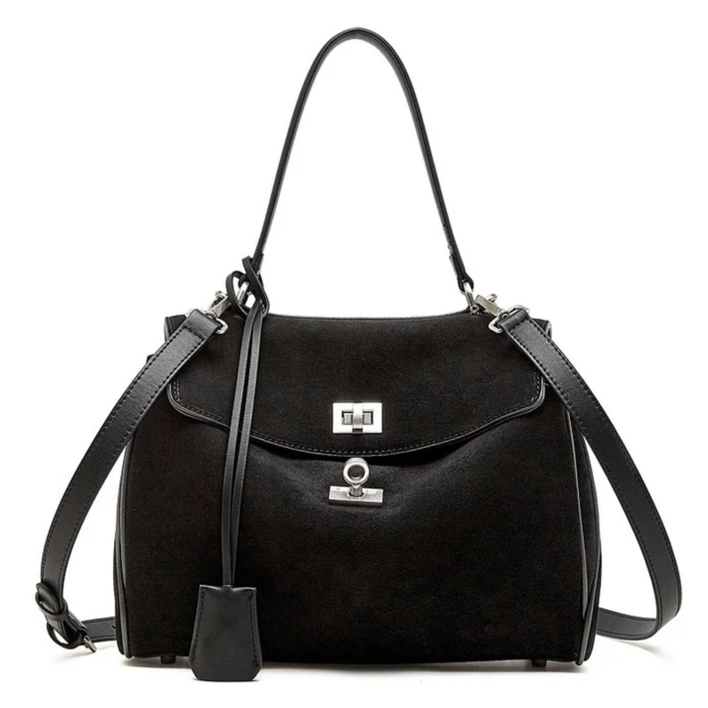 Brown Suede Leather Top-Handle Bag Women UK – Smart Casual, Office Wear