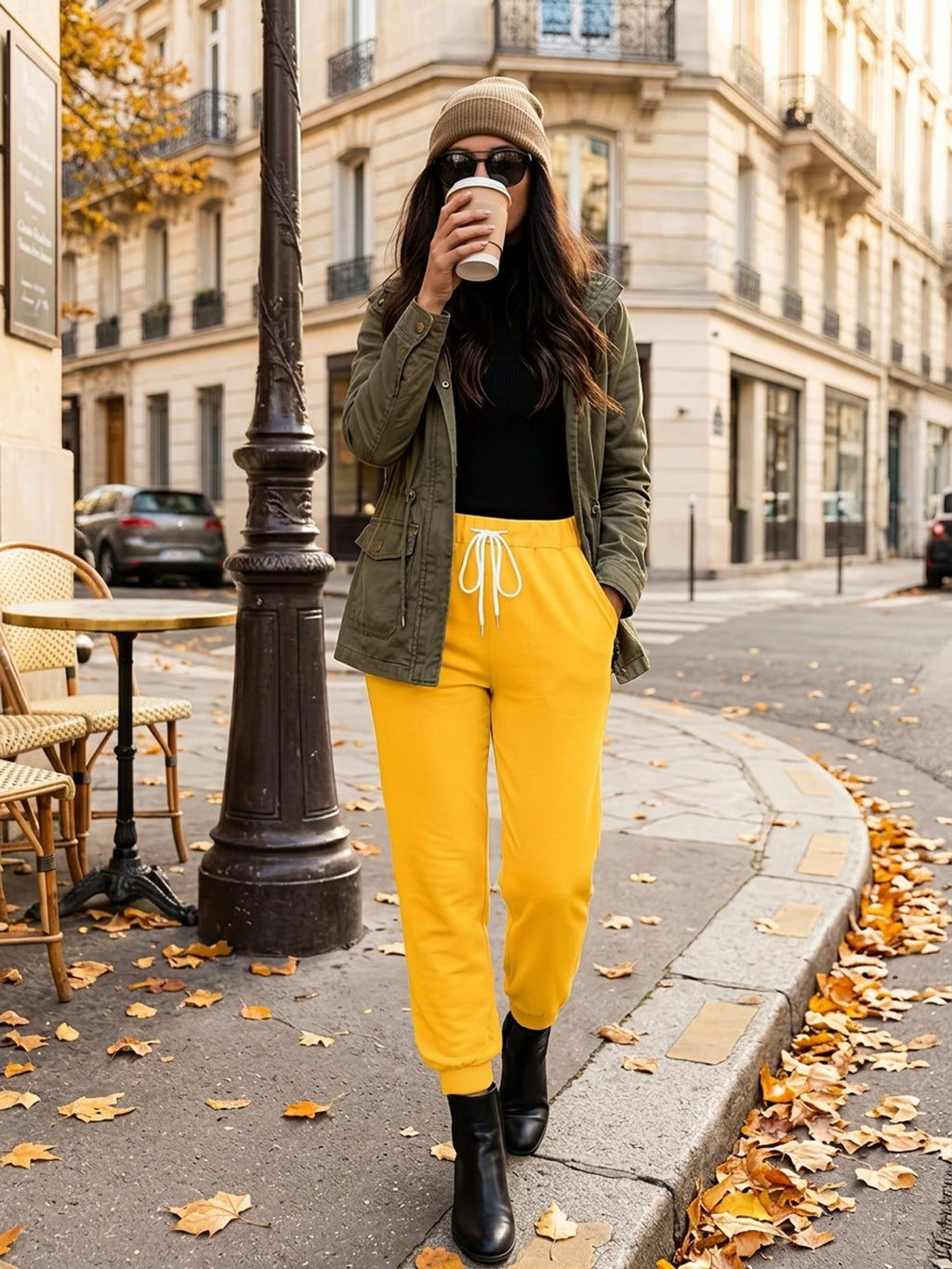 Tapered Drawstring Joggers for Women | Soft Cotton Blend | Casual Wear