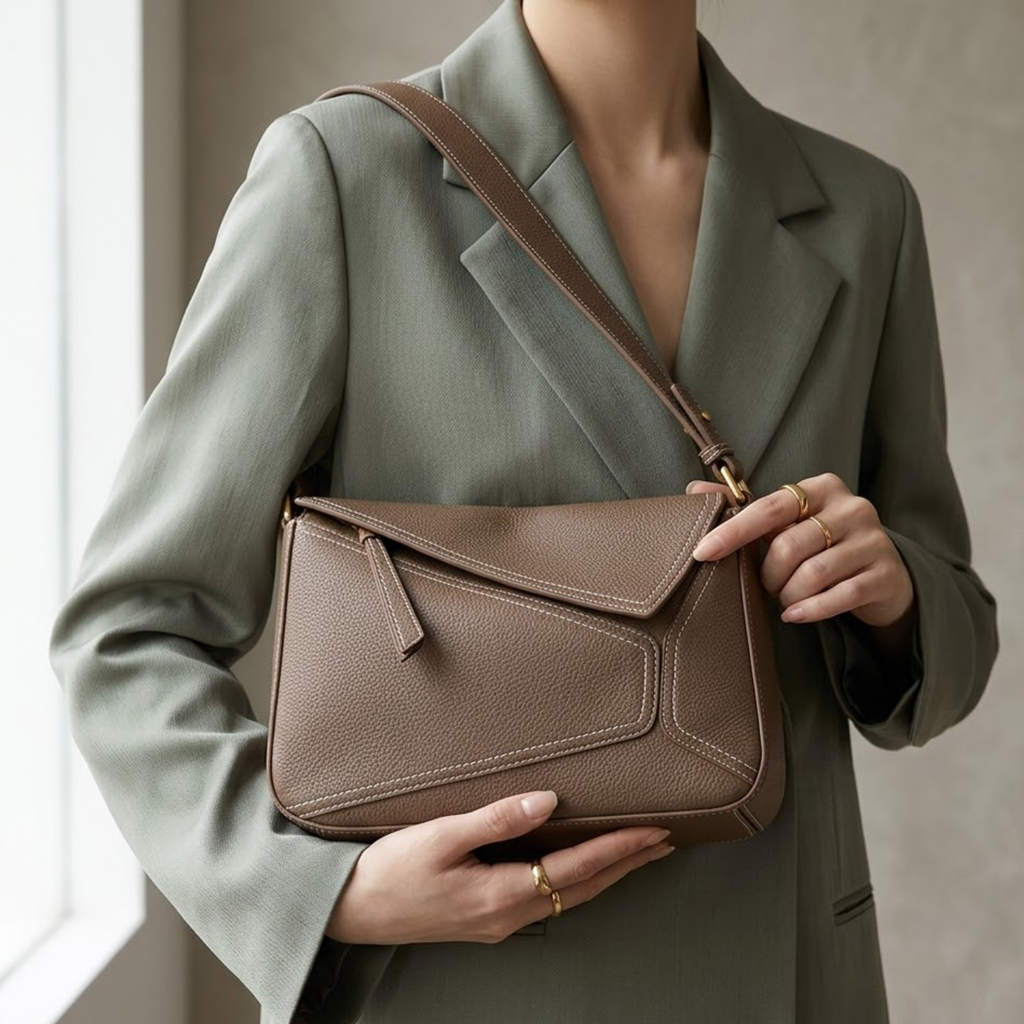 Genuine Leather Geometric Crossbody Shoulder Bag Women UK – Everyday Use, Smart Casual