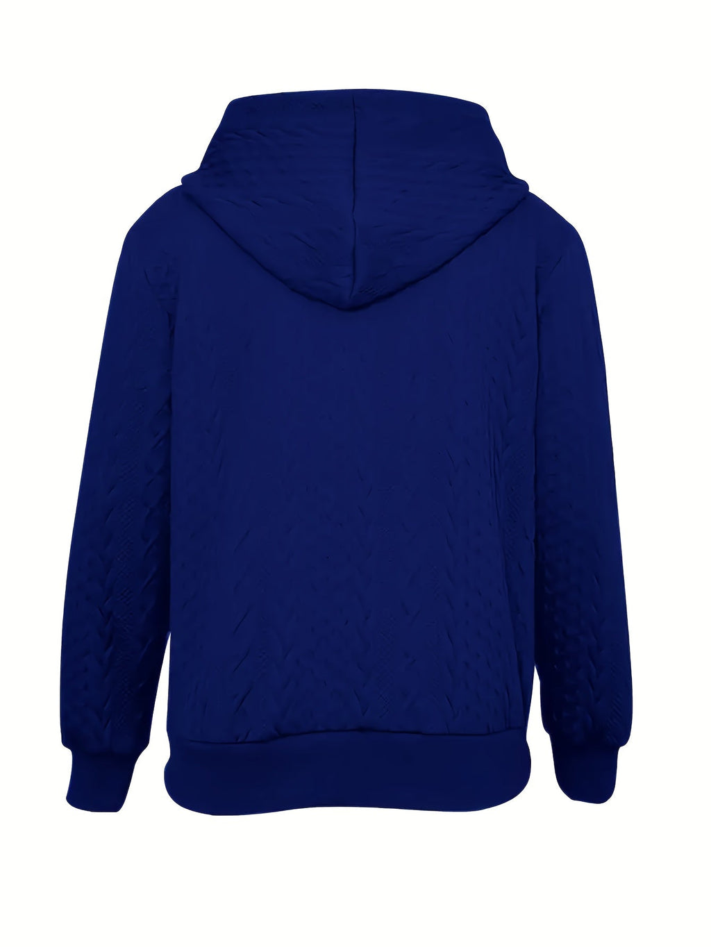 Textured Zip-Up Hooded Jacket for Women - Casual Outerwear in Various Sizes