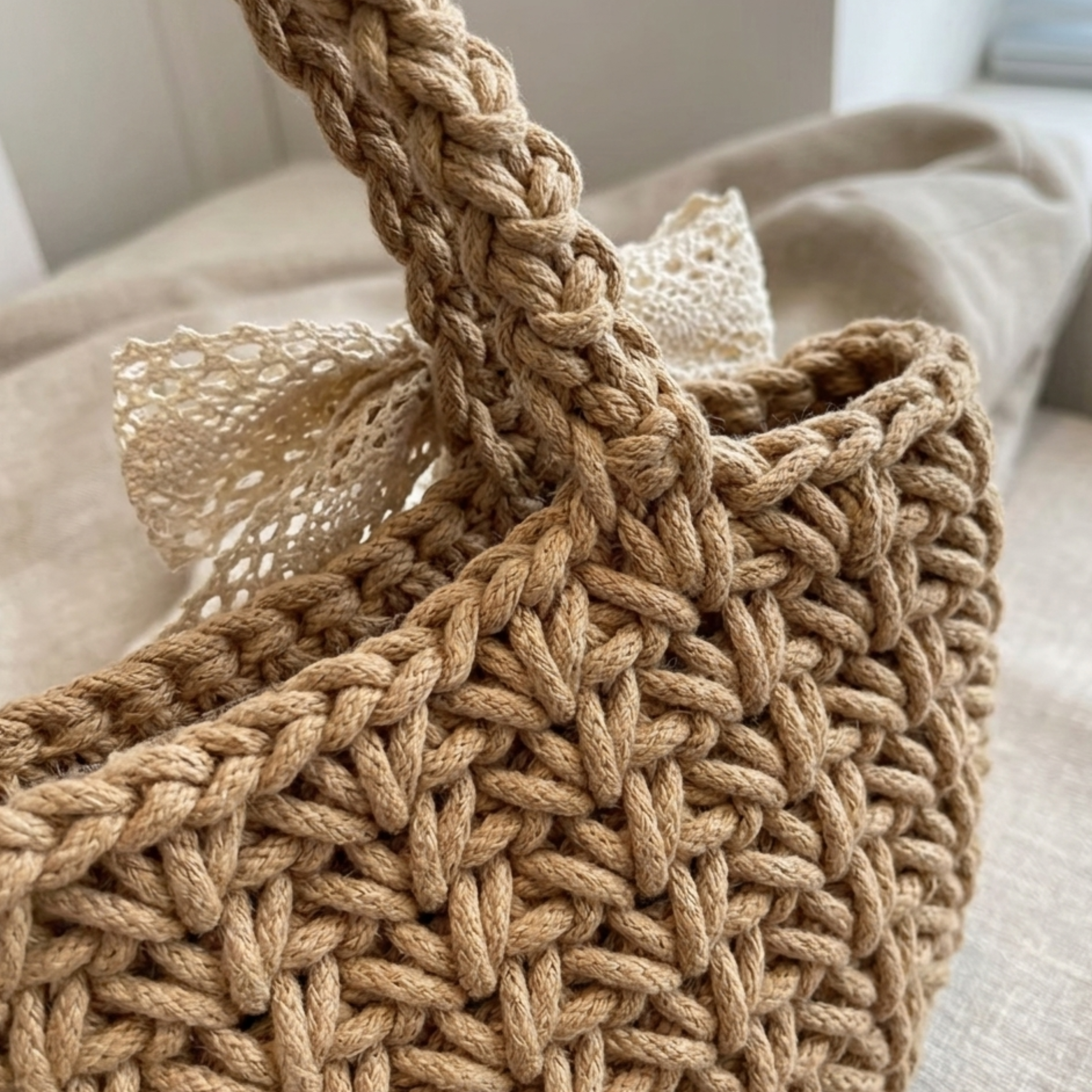 Eco-Friendly Soft Weave Tote Handbag Women UK – Minimalist Sustainable Bag, Smart Casual Holiday Wear