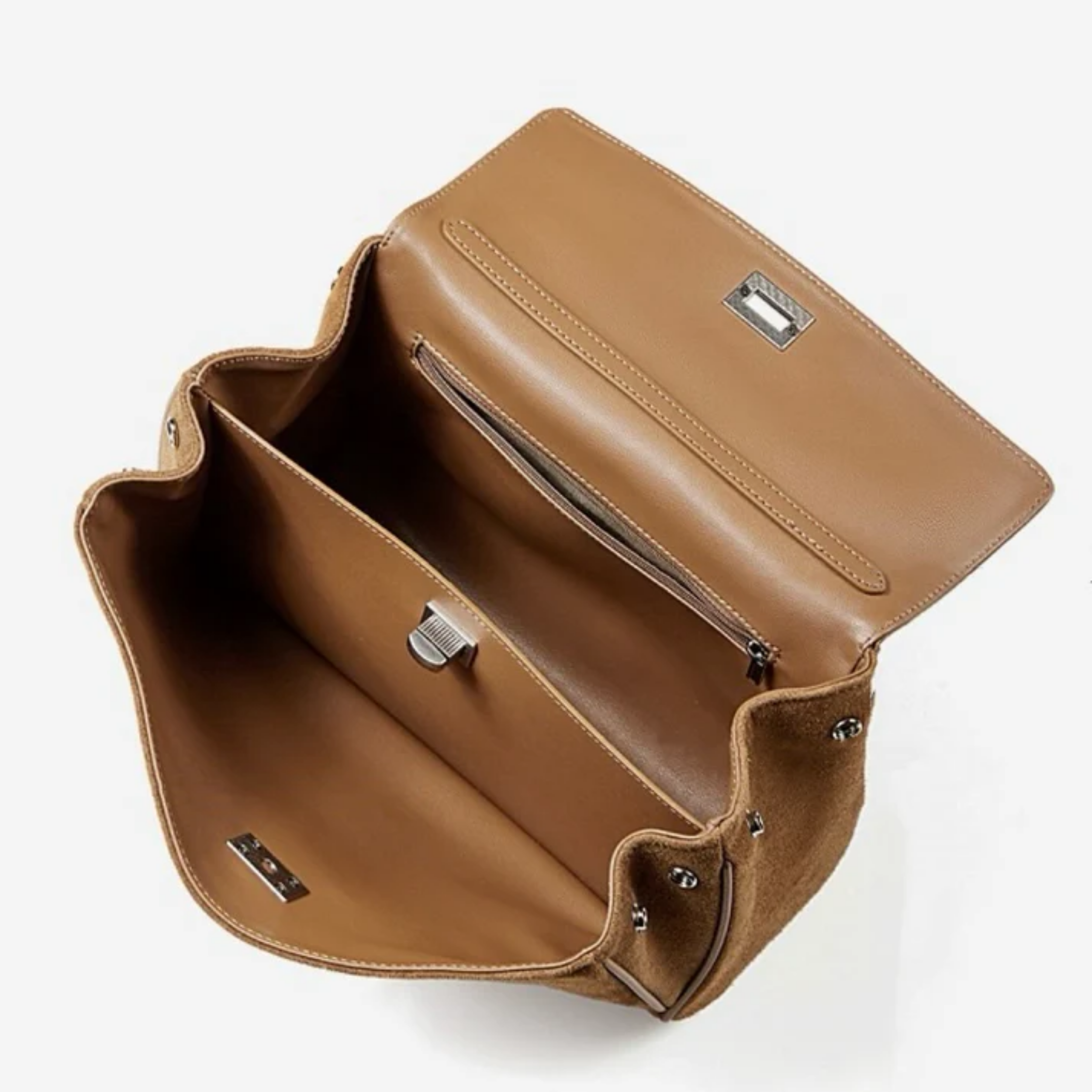 Brown Suede Leather Top-Handle Bag Women UK – Smart Casual, Office Wear