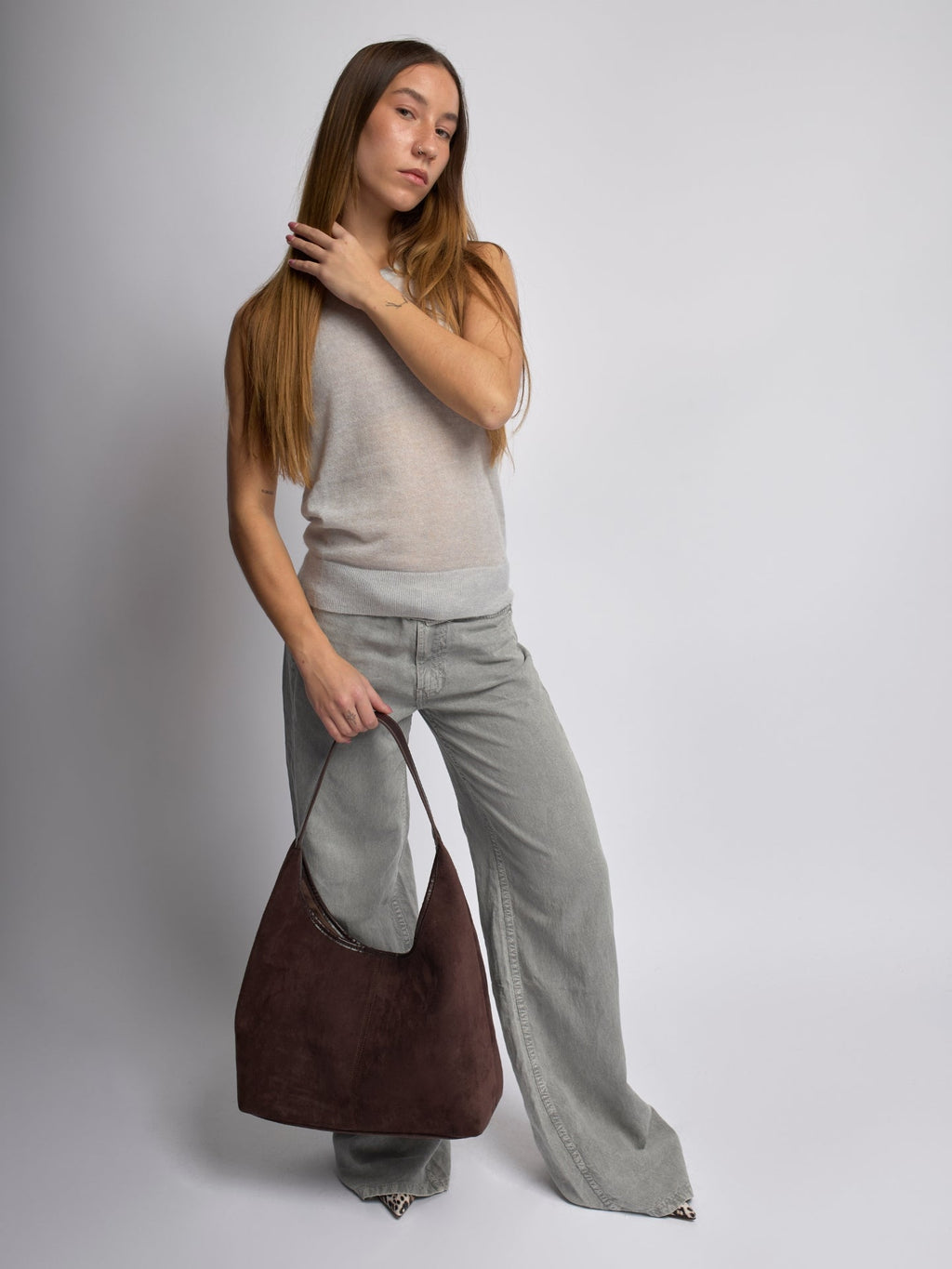 Vegan Leather Half-Moon Tote Bag Women UK – Stylish Handbag for Workwear, Smart Casual