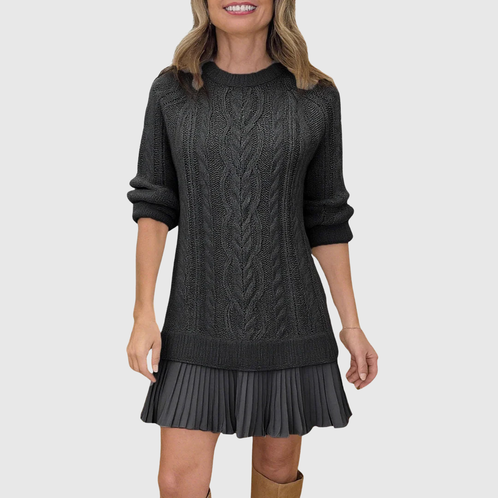 Classic Jumper Dress in Soft Knit Fabric for Casual Wear and Layering