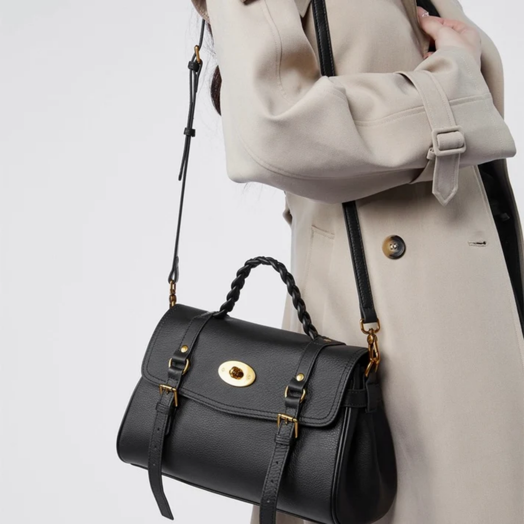 Brown Genuine Leather Braided Handle Satchel Bag Women UK – Everyday Use, Smart Casual