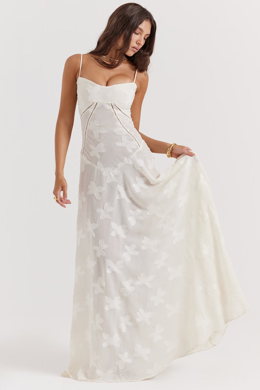 Floral Jacquard Maxi Dress Women UK – Evening Gown, Wedding Guest