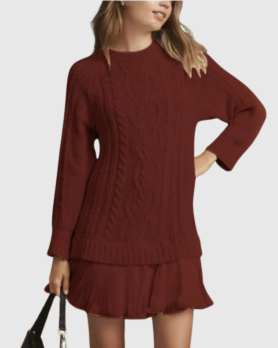 Classic Jumper Dress in Soft Knit Fabric for Casual Wear and Layering