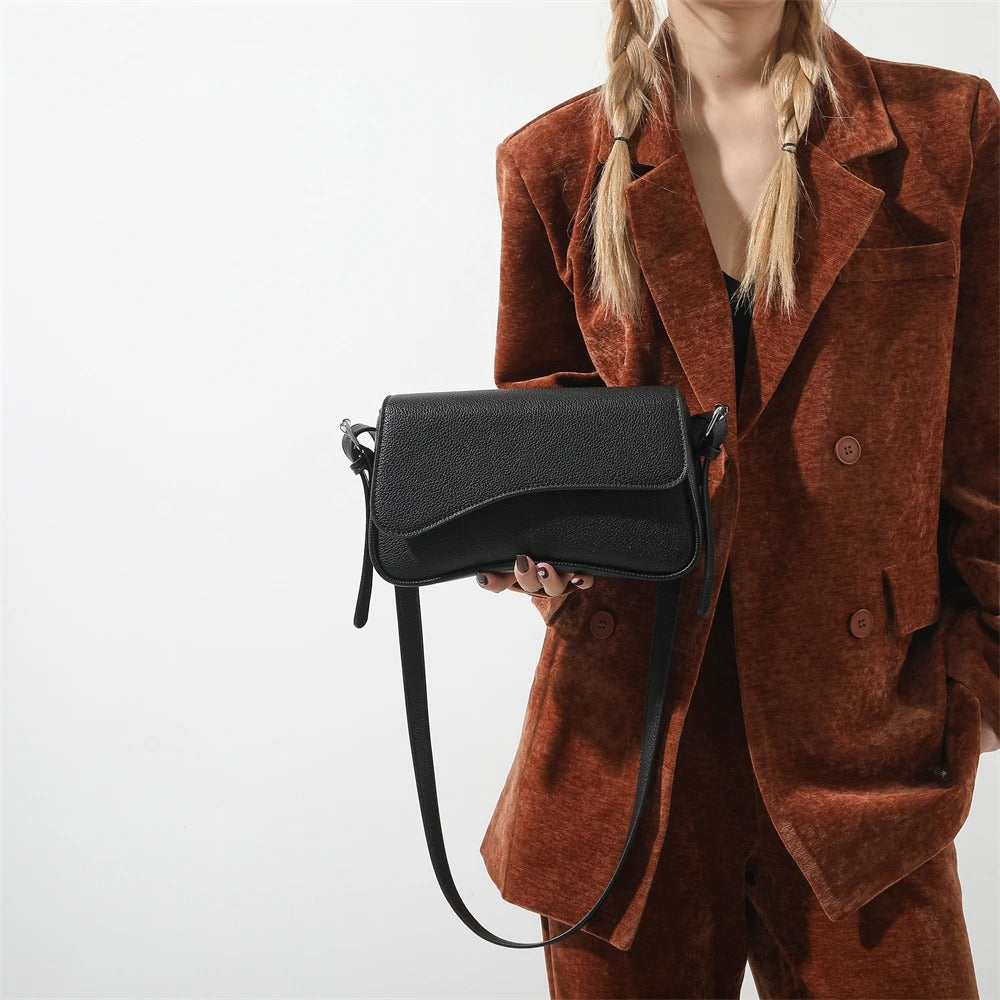 Baguette Shoulder Bag Women UK – Curved Design Handbag, Smart Casual Office Wear & Evening
