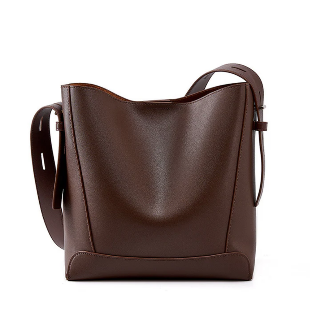 Black Leather Oversized Bucket Bag UK – Crossbody & Shoulder Style, Smart Casual Office Wear