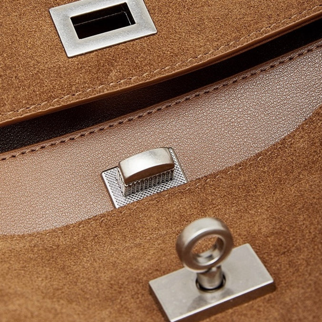 Brown Suede Leather Top-Handle Bag Women UK – Smart Casual, Office Wear