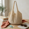 Hand-Knitted Woven Shoulder Bag UK – Eco-Friendly Retro Accessory, Smart Casual & Everyday Use