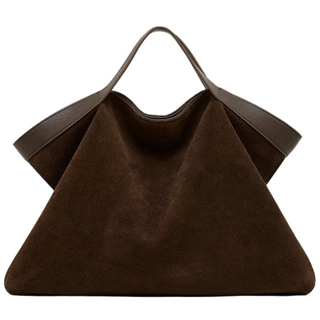 Suede and Leather Structured Shoulder Tote Bag Women UK – Everyday Use, Smart Casual