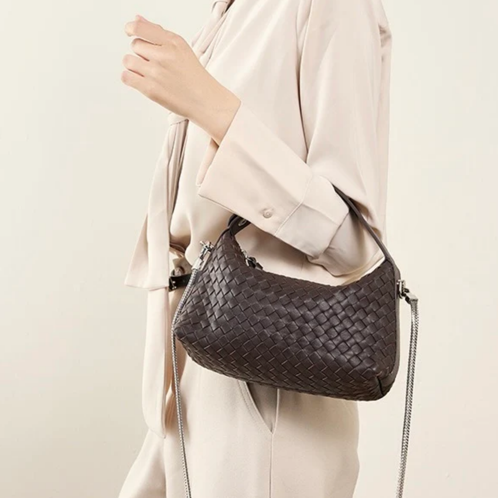 Genuine Sheepskin Leather Woven Clutch Bag Women UK – Evening Accessory, Smart Casual