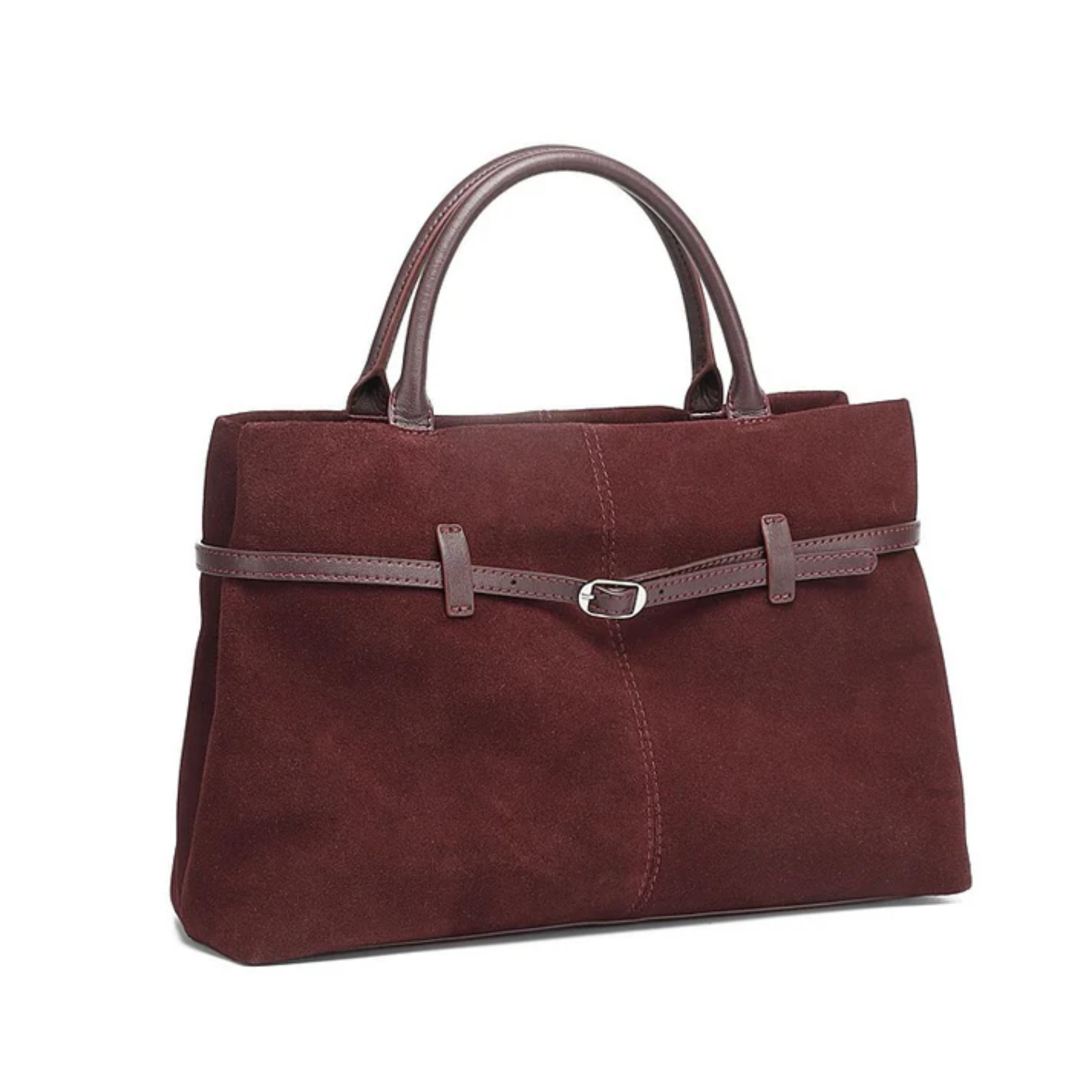 Brown Suede Leather Structured Tote Bag Women UK – Smart Casual Office Wear Everyday Use