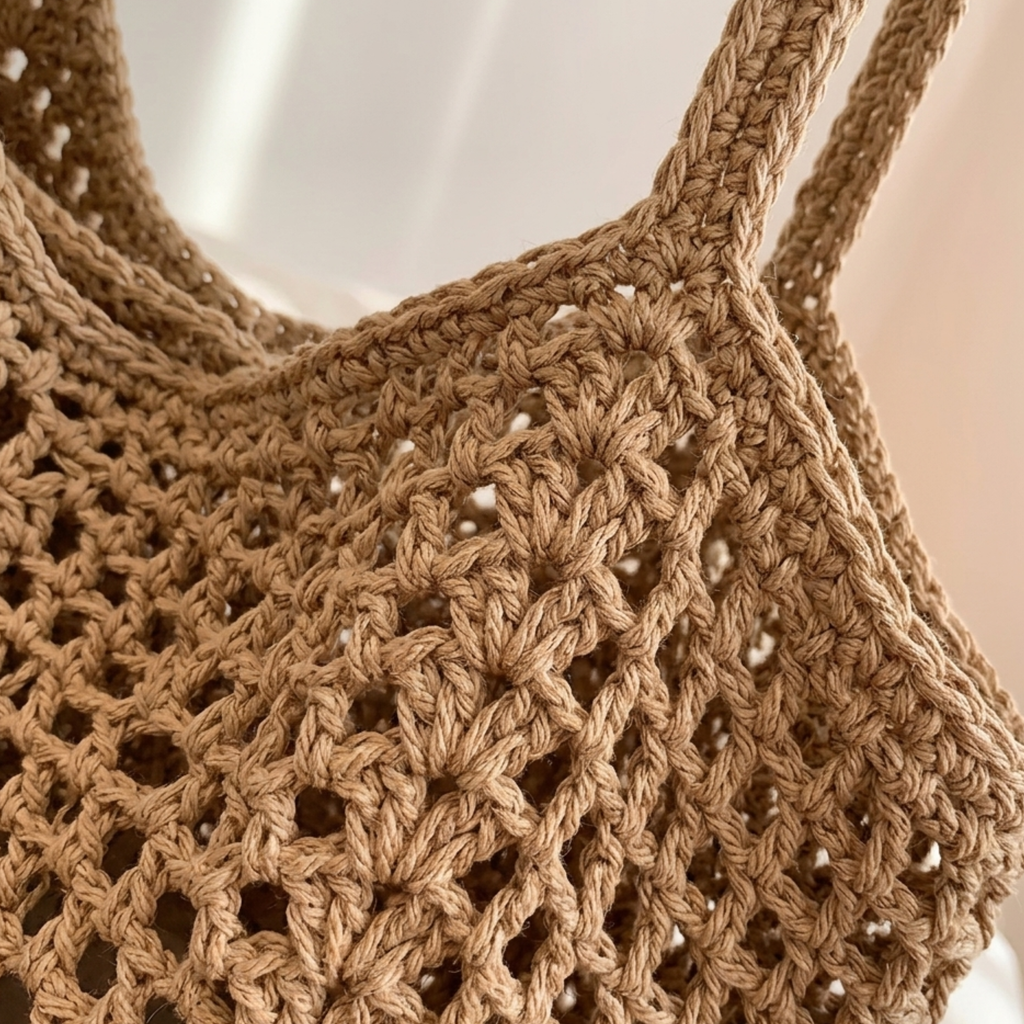 Hand-Knitted Woven Shoulder Bag UK – Eco-Friendly Retro Accessory, Smart Casual & Everyday Use