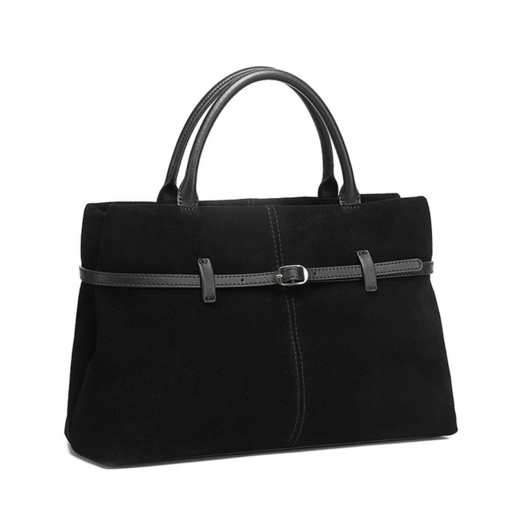 Brown Suede Leather Structured Tote Bag Women UK – Smart Casual Office Wear Everyday Use