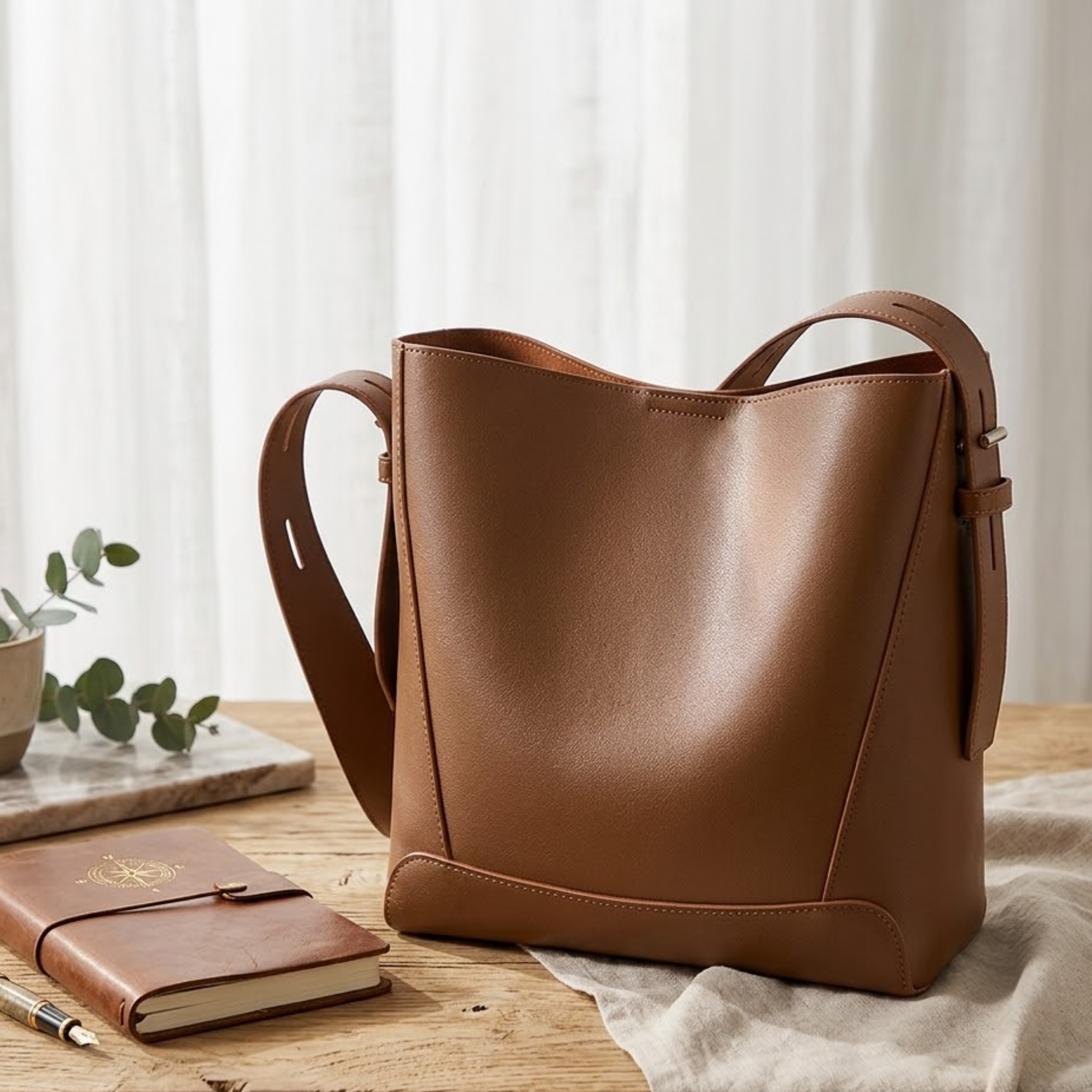 Black Leather Oversized Bucket Bag UK – Crossbody & Shoulder Style, Smart Casual Office Wear