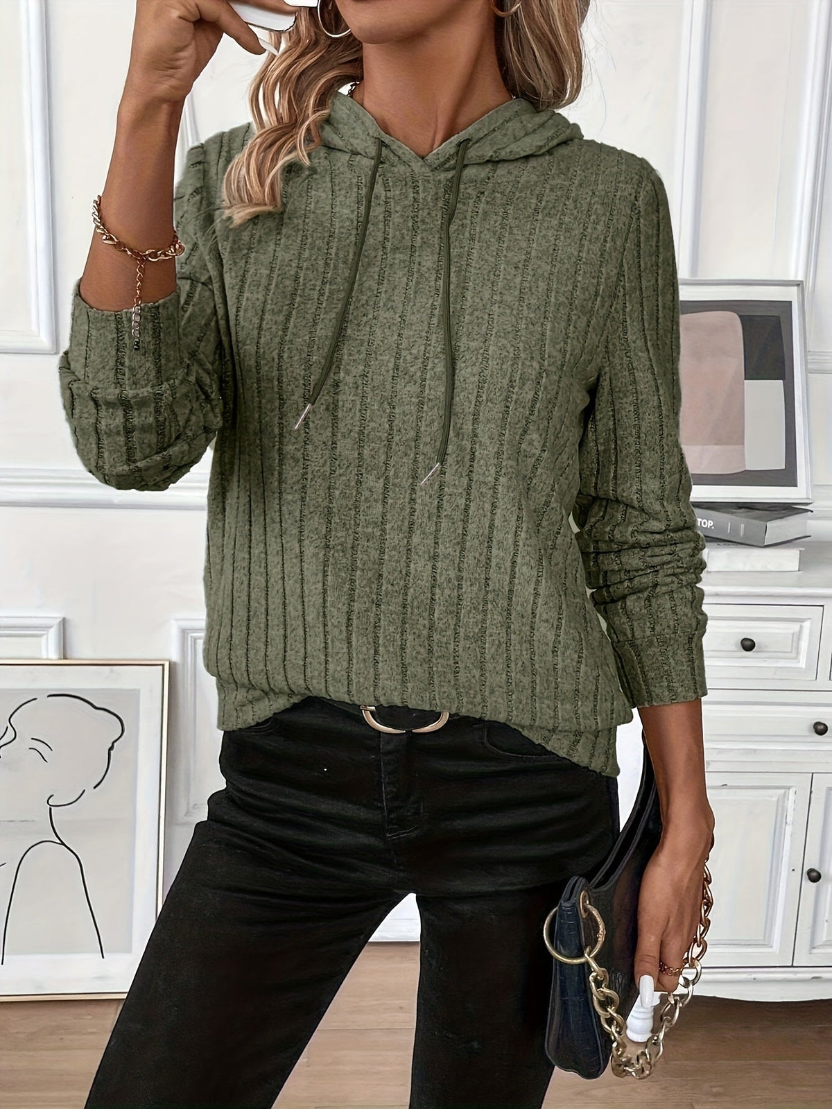 Cozy Textured Hoodie for Women | Soft Fabric | Casual Everyday Wear