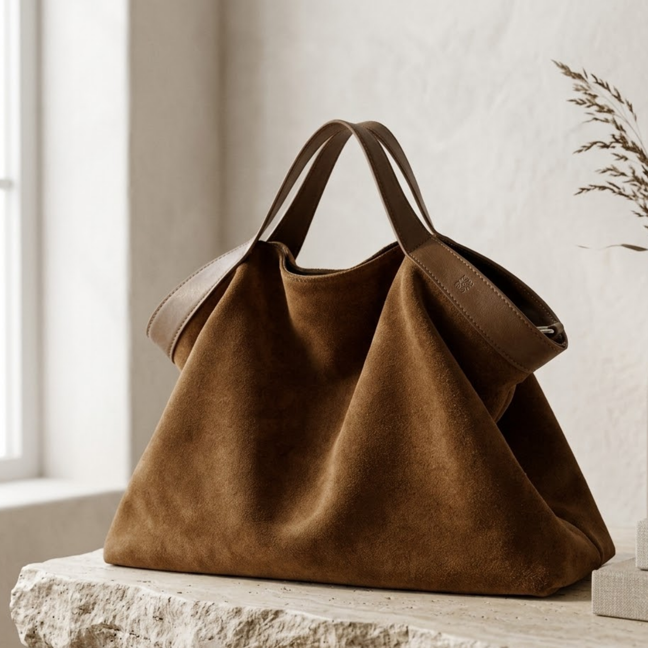 Suede and Leather Structured Shoulder Tote Bag Women UK – Everyday Use, Smart Casual