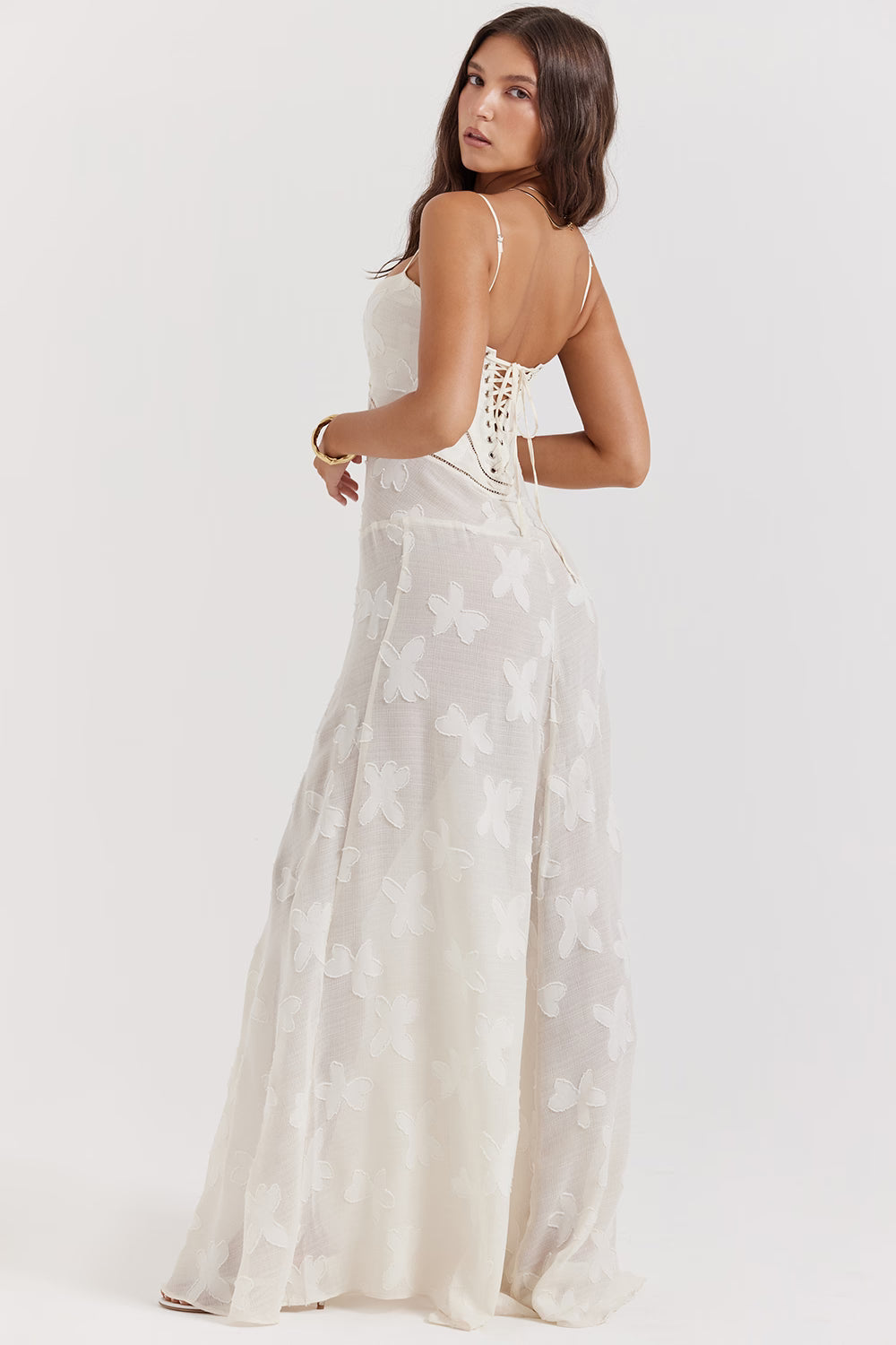 Floral Jacquard Maxi Dress Women UK – Evening Gown, Wedding Guest