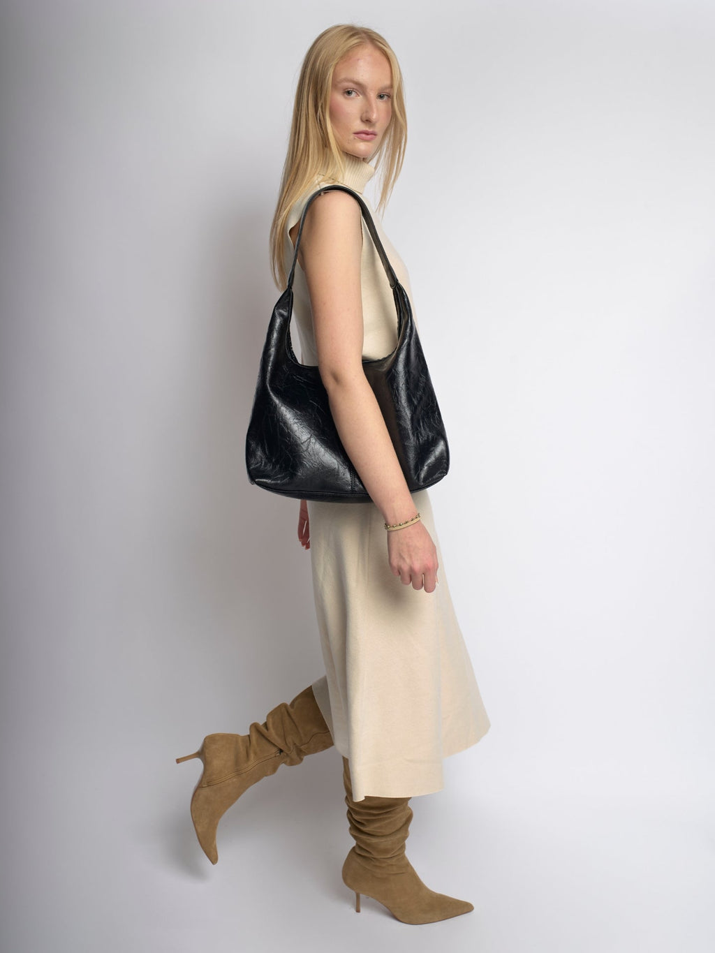 Black Distressed Vegan Leather Tote Bag Women UK – Stylish Durable Everyday Use, Smart Casual Office