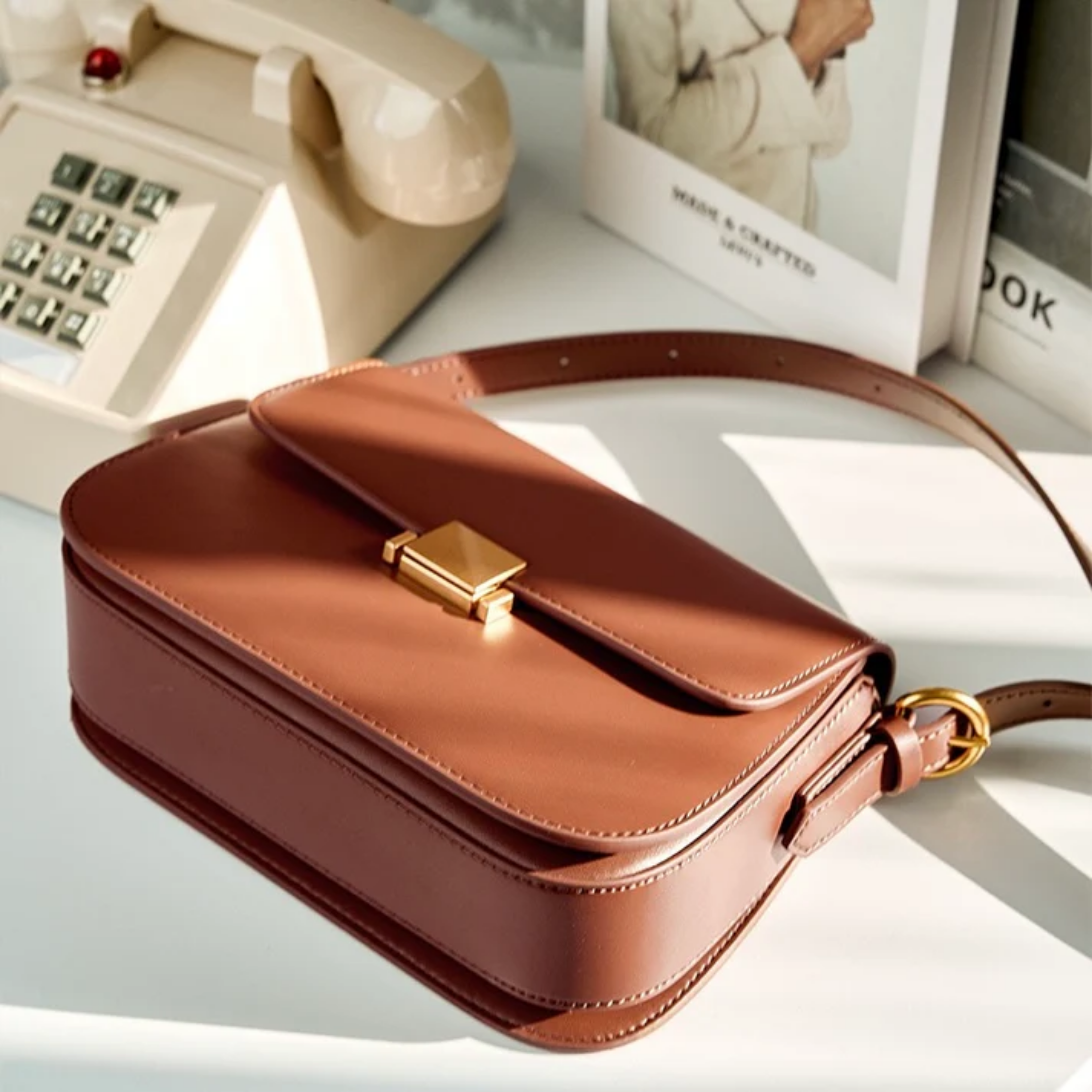 Brown Genuine Leather Crossbody Shoulder Bag Women UK – Stylish Everyday Use, Smart Casual