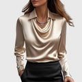 Draped Elegant Blouse in Lightweight Fabric for Casual or Formal Wear