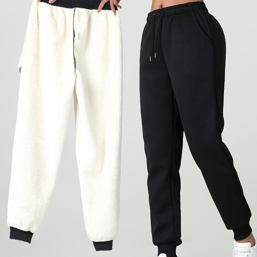 Cozy Cuffed Joggers for Women | Soft Fleece Material | Casual Loungewear