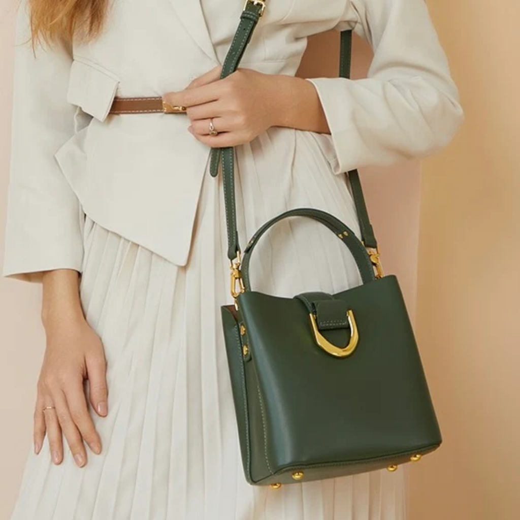 Genuine Leather Bucket Shoulder Bag Women UK – Everyday Tote for Workwear, Smart Casual