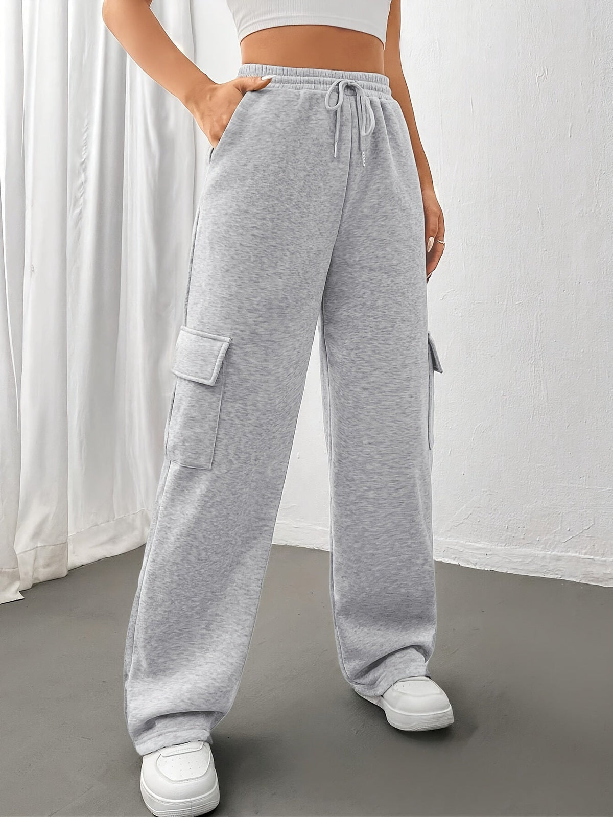 Relaxed Cargo Sweatpants for Women | Soft Cotton Blend | Casual Comfort Wear