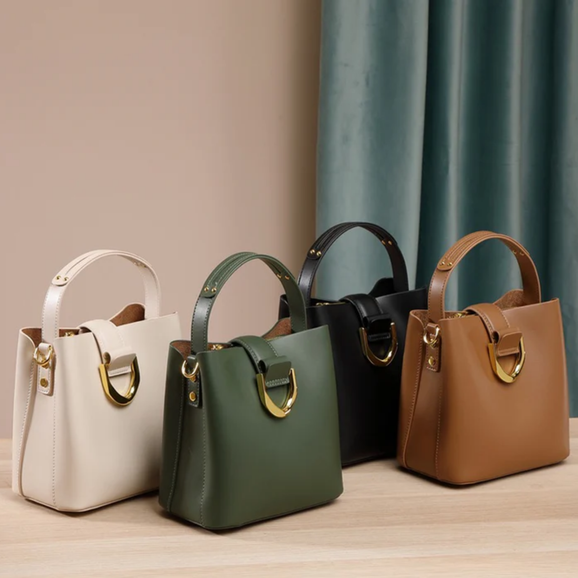 Genuine Leather Bucket Shoulder Bag Women UK – Everyday Tote for Workwear, Smart Casual