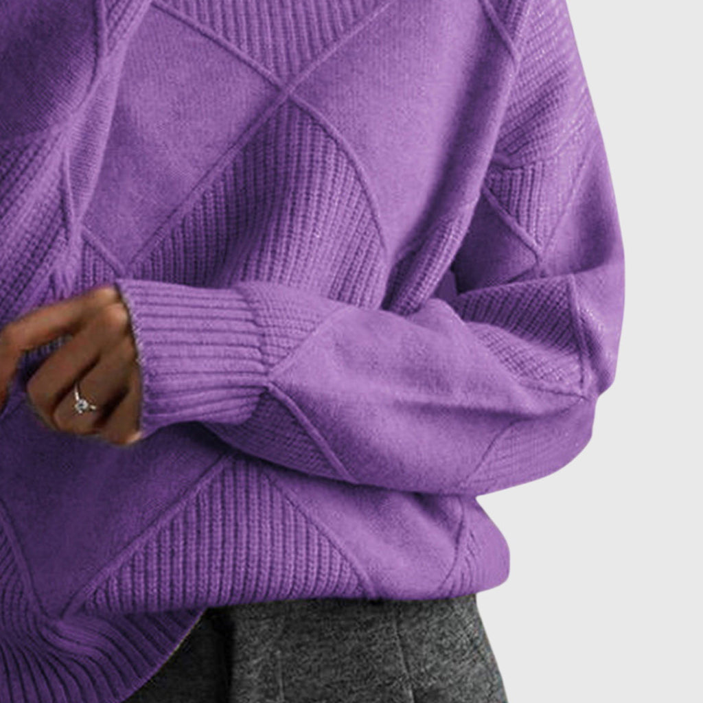 Roll Neck Jumper in Soft Knit Fabric for Casual Wear
