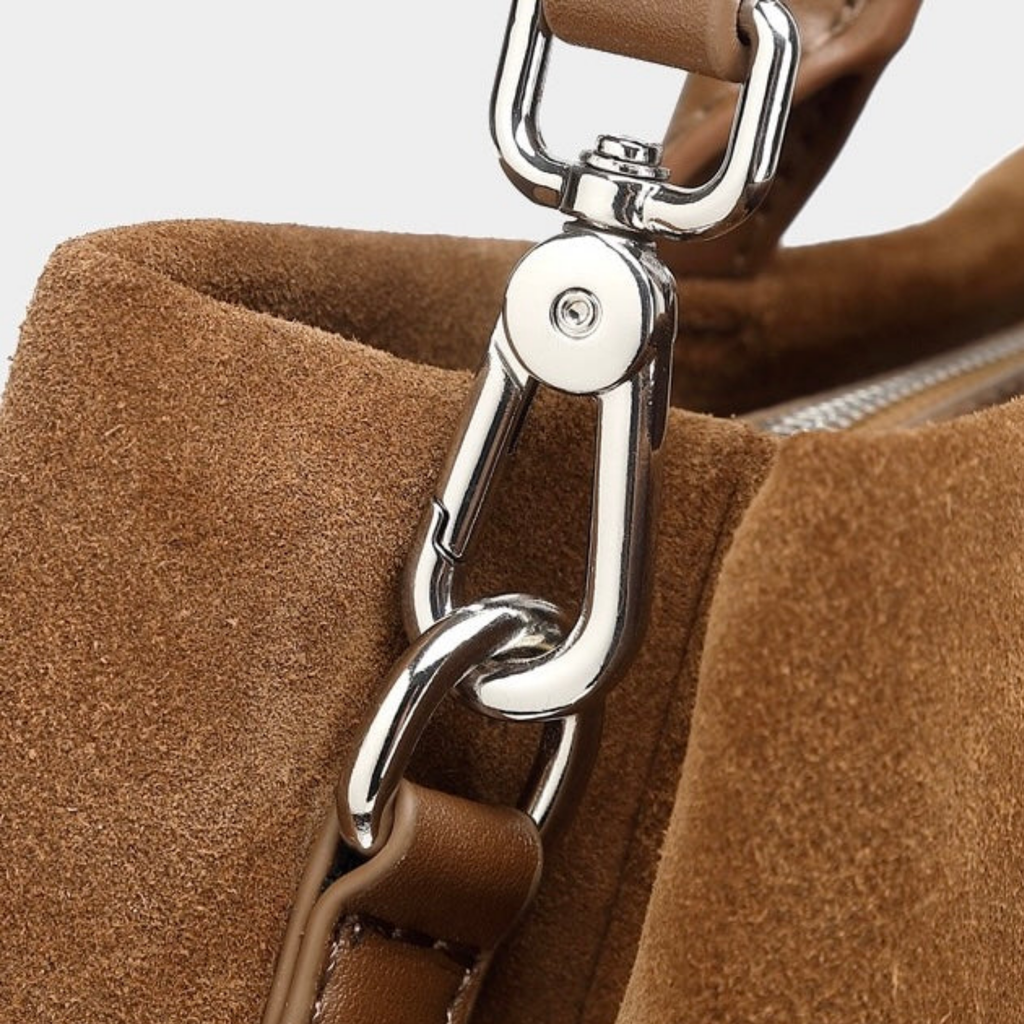 Brown Suede Leather Structured Tote Bag Women UK – Smart Casual Office Wear Everyday Use