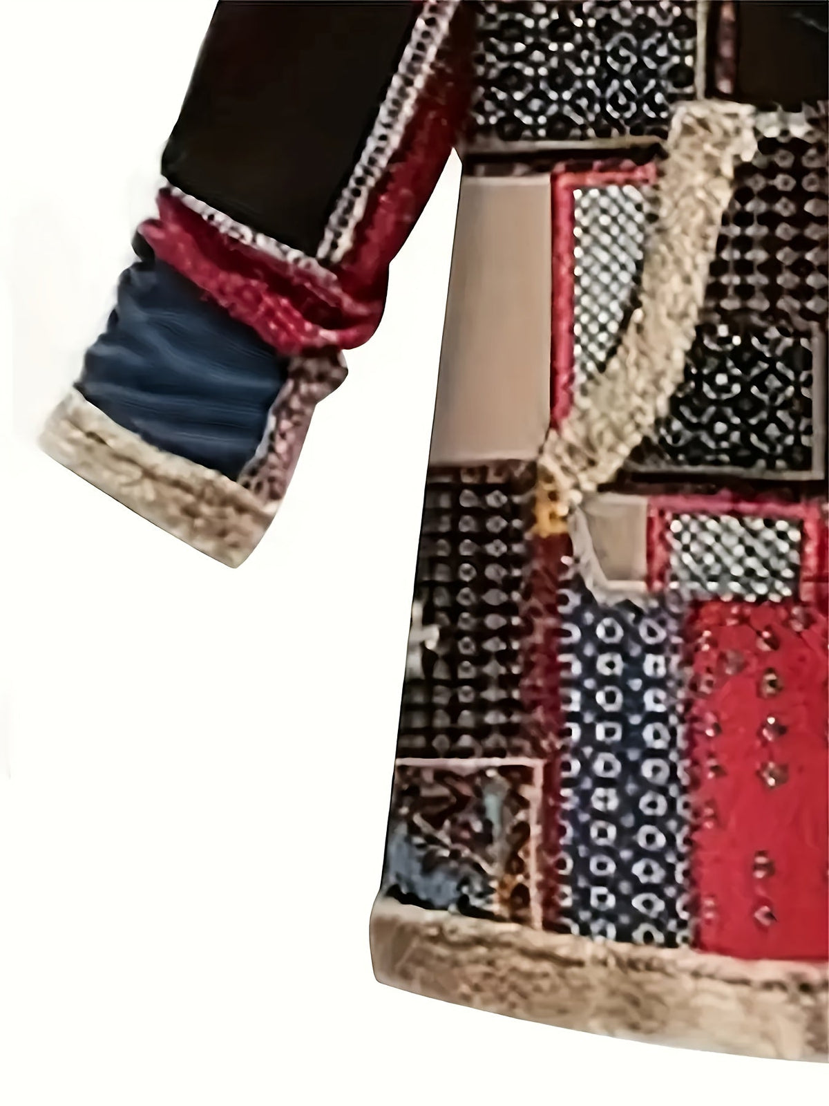Patchwork Hooded Jacket - Cozy Cotton Blend - Casual Outerwear for Women