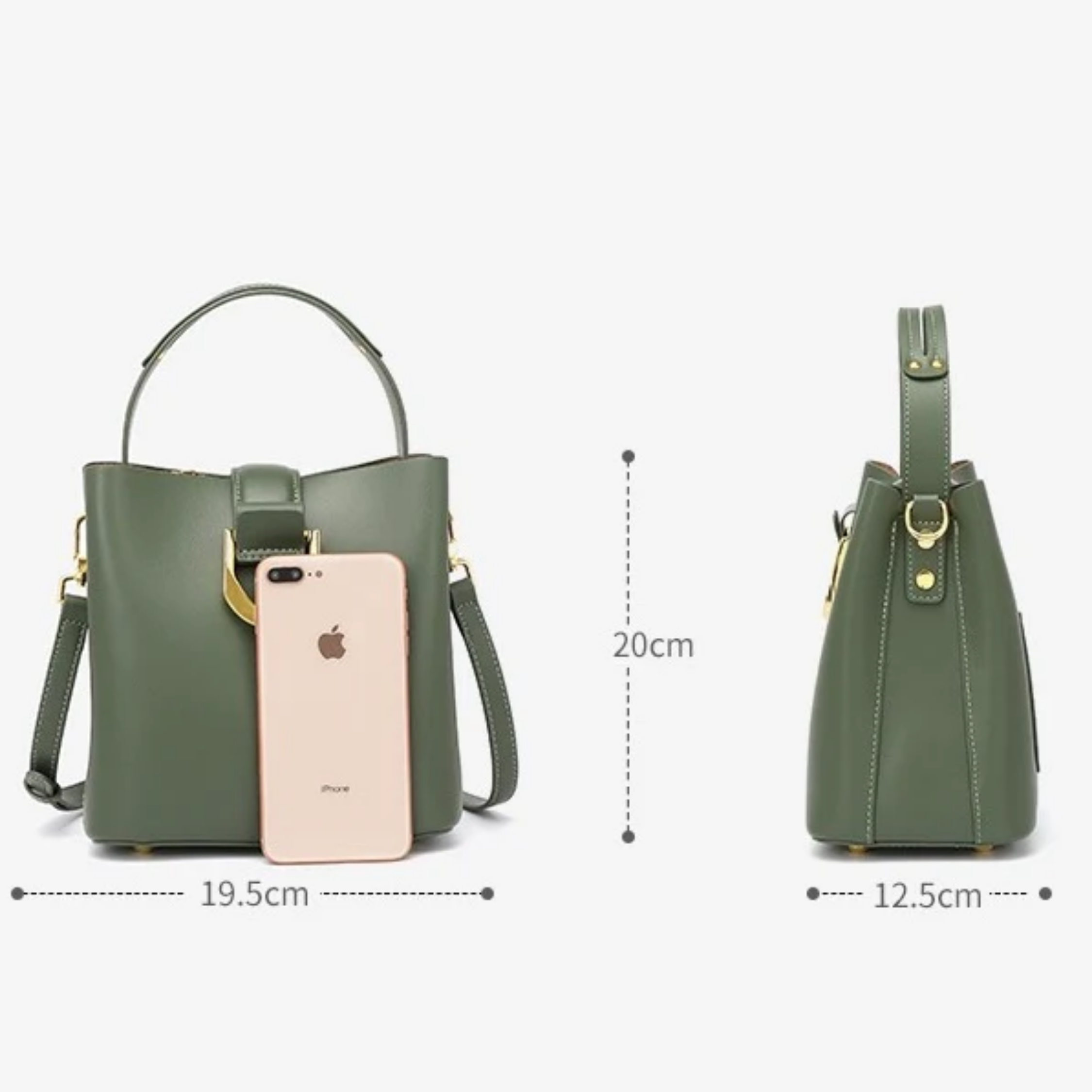 Genuine Leather Bucket Shoulder Bag Women UK – Everyday Tote for Workwear, Smart Casual