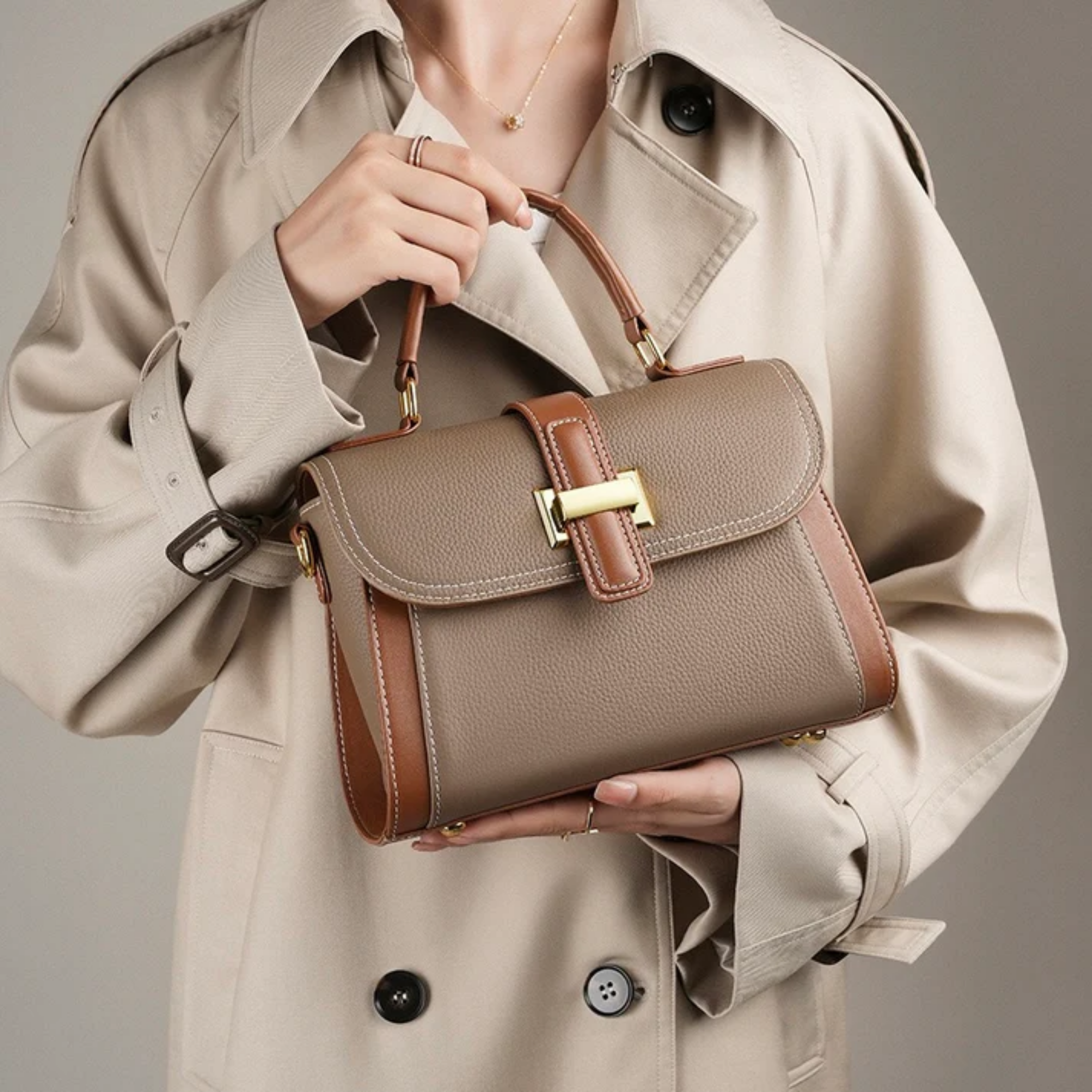 Leather Structured Top Handle Clutch Bag Women UK – Everyday Use Brunch Smart Casual