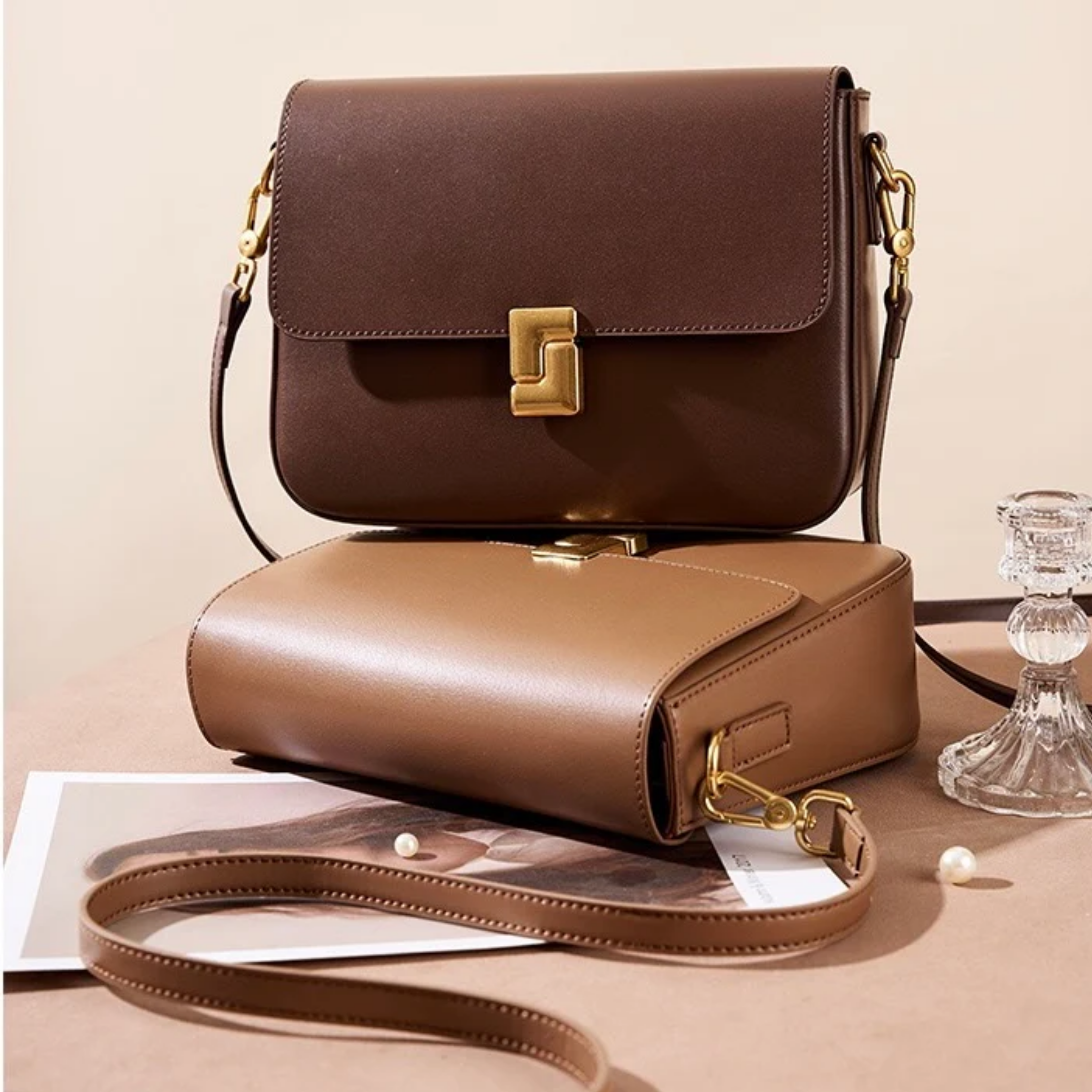 Brown Genuine Leather Shoulder Box Bag Women UK – Crossbody Everyday Use, Smart Casual Accessory
