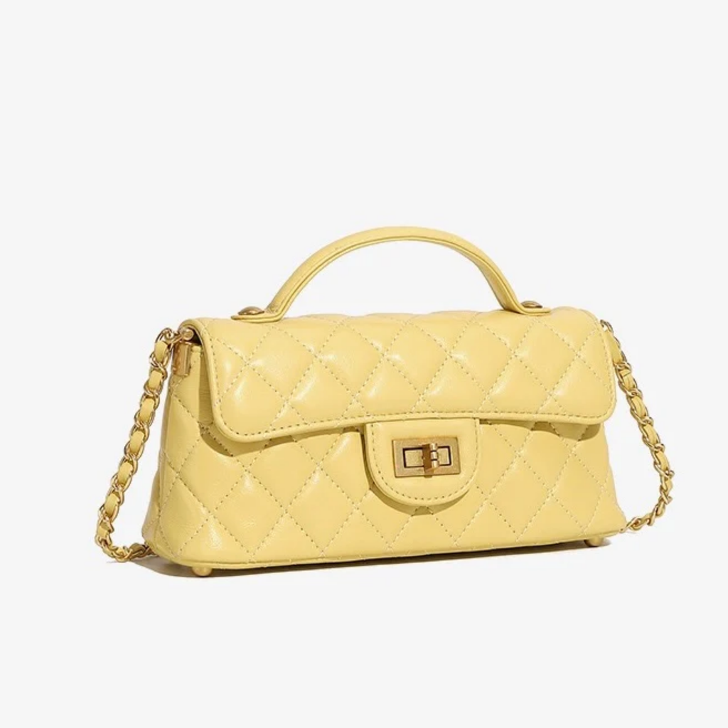 Black Genuine Leather Quilted Chain Crossbody Shoulder Bag Women UK – Evening Layer Smart Casual Accessory, Holiday Wear
