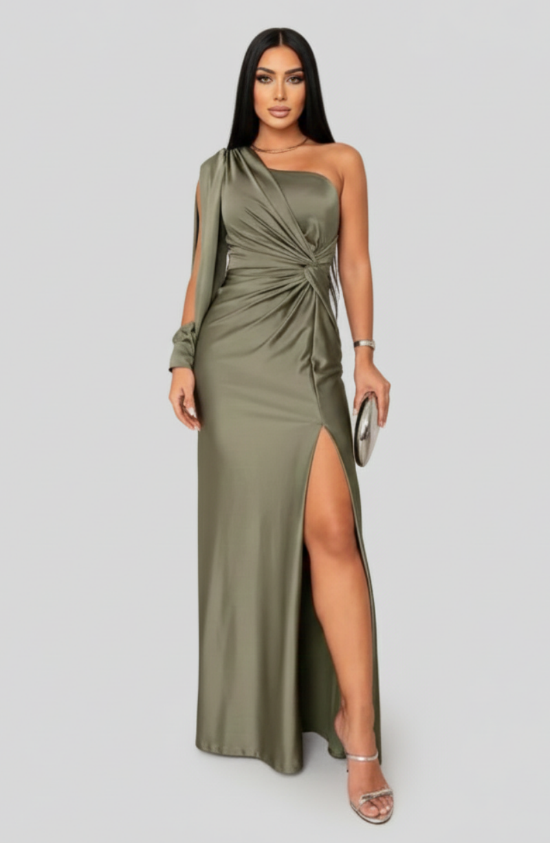 Maxi Dress with Refined Silhouette in Soft Fabric for Special Occasions