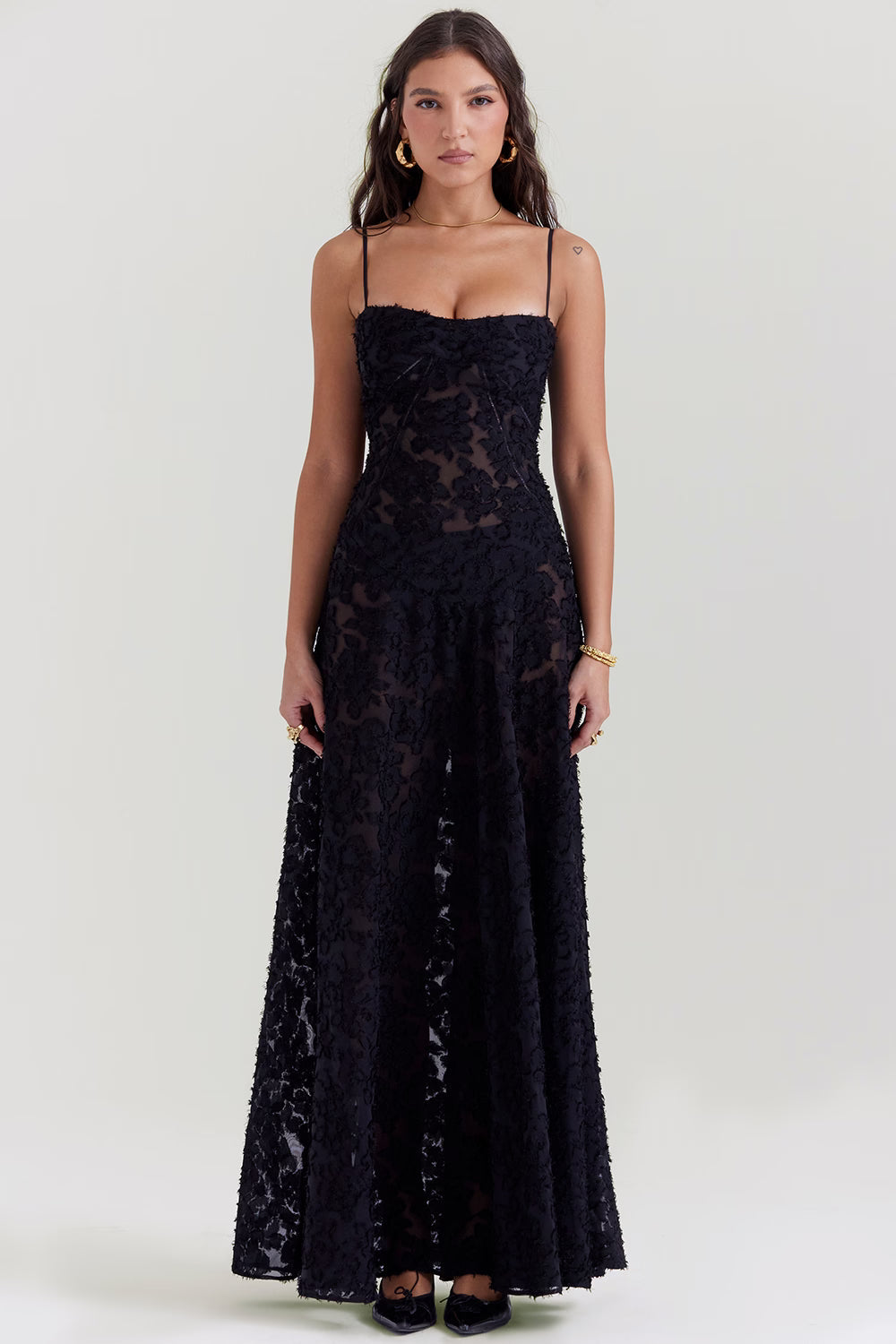 Floral Jacquard Maxi Dress Women UK – Evening Gown, Wedding Guest