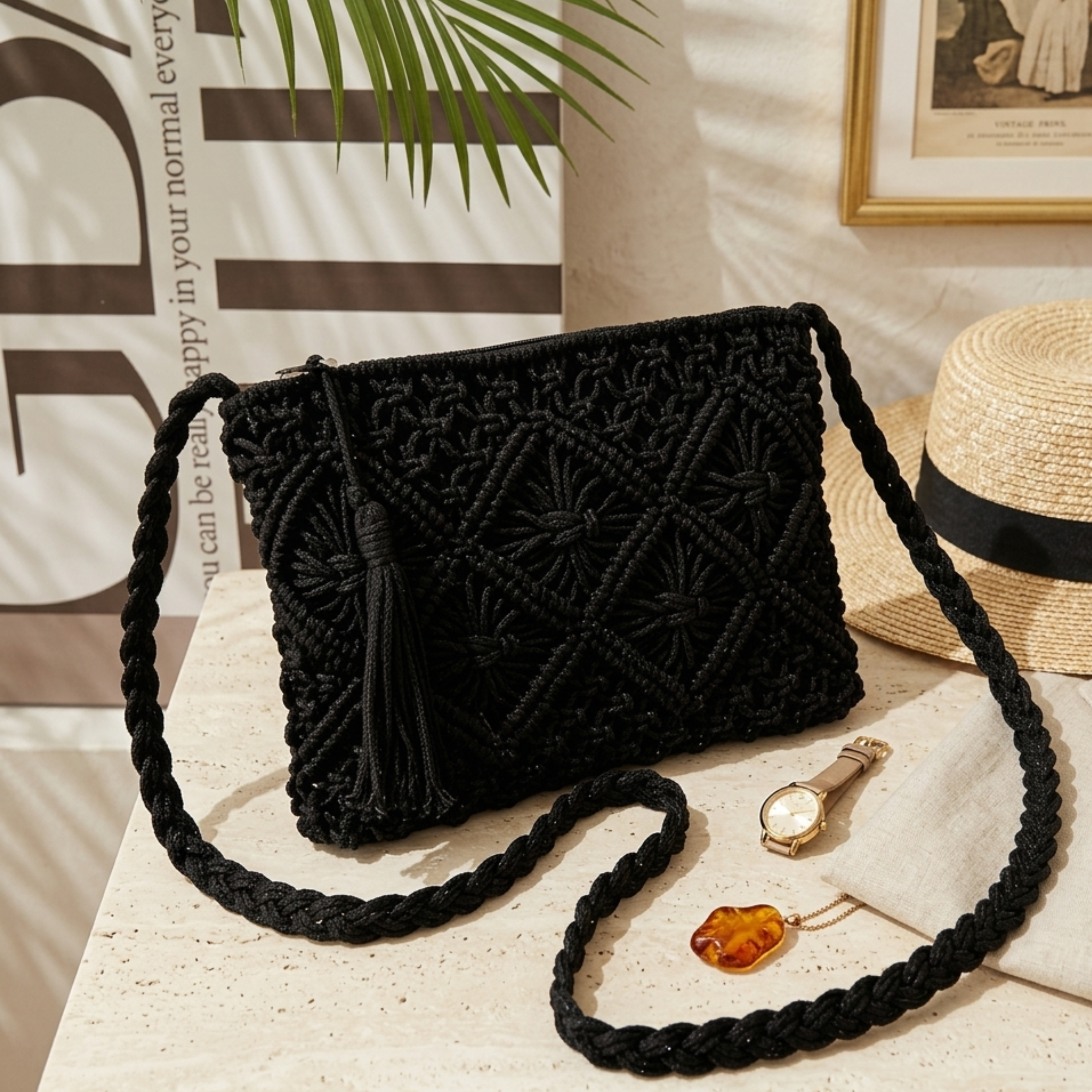 Eco-Friendly Woven Crossbody Bag UK – Sustainable Fashion Accessory for Smart Casual Office Wear, Holiday