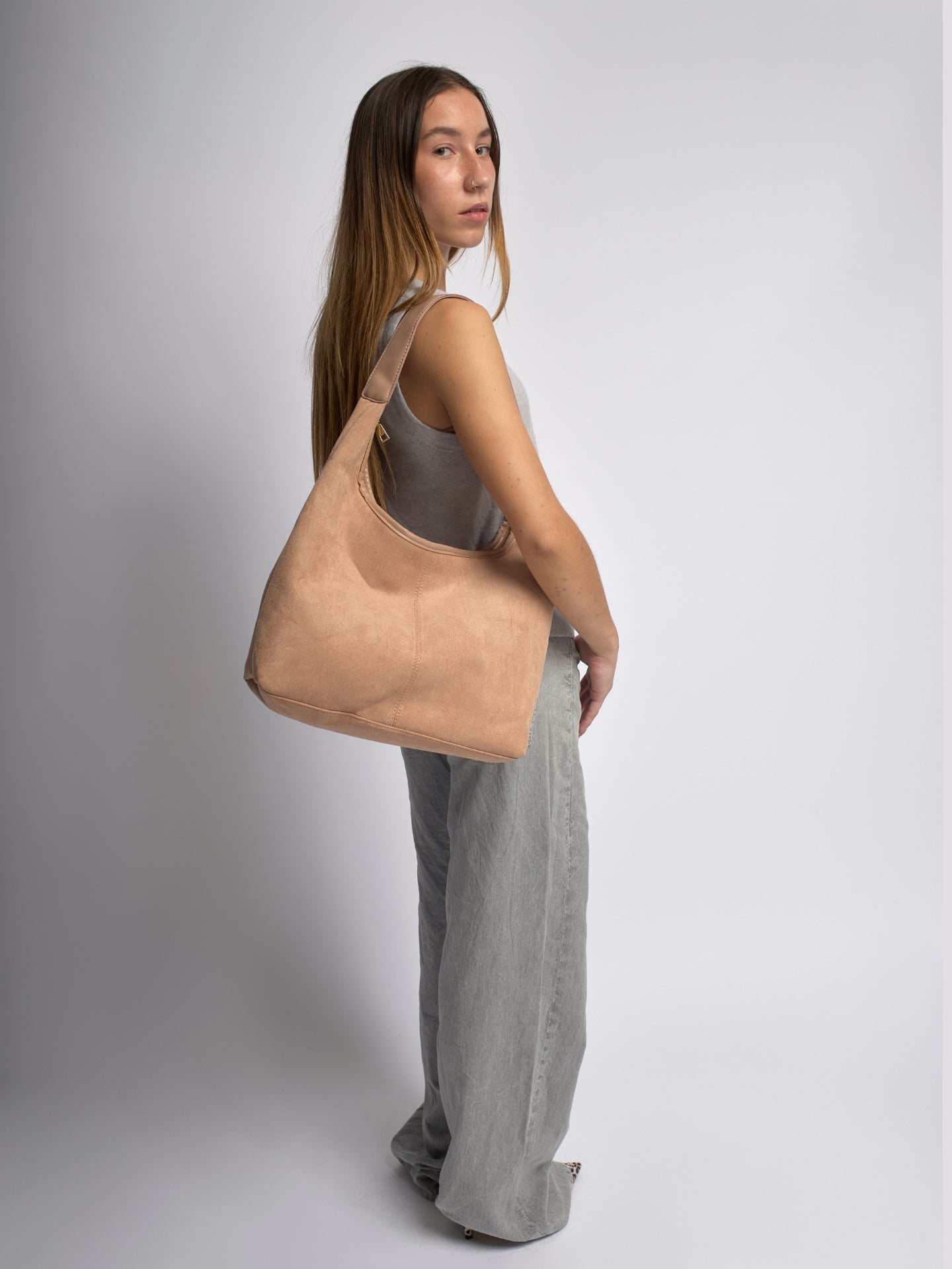 Vegan Leather Half-Moon Tote Bag Women UK – Stylish Handbag for Workwear, Smart Casual