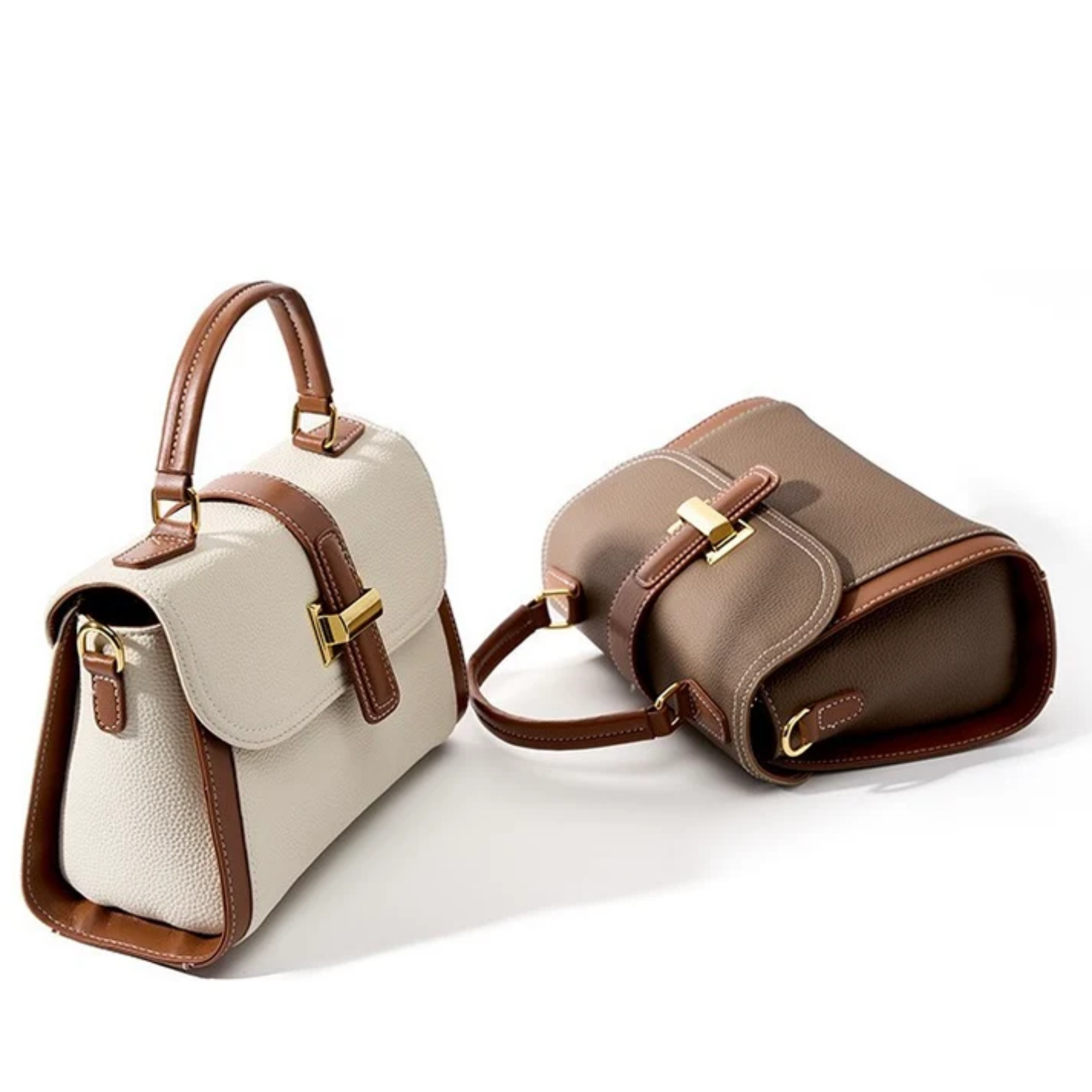 Leather Structured Top Handle Clutch Bag Women UK – Everyday Use Brunch Smart Casual
