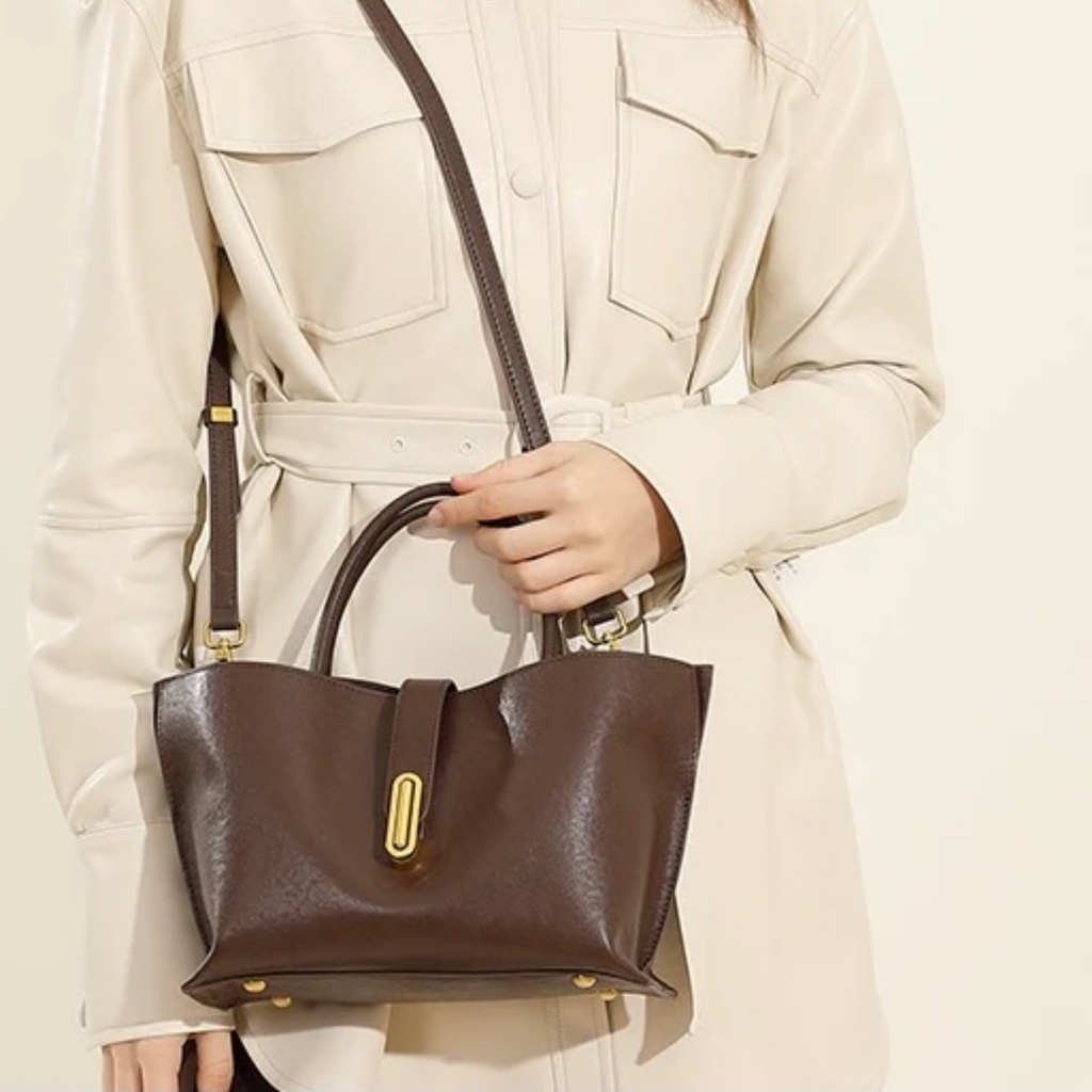 Brown Genuine Cowhide Crossbody Tote Bag Women UK – Leather Handbag for Everyday Use, Smart Casual & Workwear